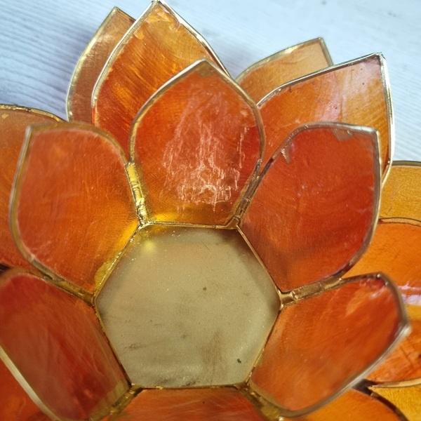 Lotus kaarshouder - oranje (gevallen engeltje)