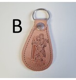 Sleutelhanger Christoffel van leer (gevallen engeltje)