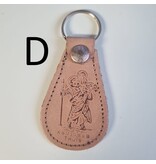 Sleutelhanger Christoffel van leer (gevallen engeltje)