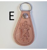 Sleutelhanger Christoffel van leer (gevallen engeltje)