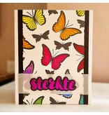 Wenskaart - Sterkte (gekleurde vlinders)
