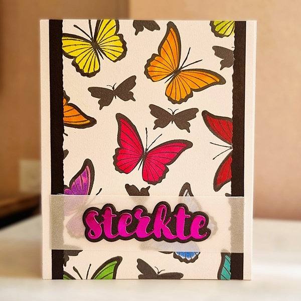 Wenskaart - Sterkte (gekleurde vlinders)