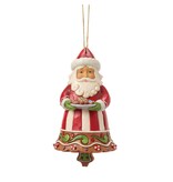 Jim Shore Gingerbread Santa Bell Hanging Ornament - kersthanger