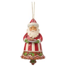 Gingerbread Santa Bell Hanging Ornament
