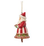 Jim Shore Gingerbread Santa Bell Hanging Ornament - kersthanger