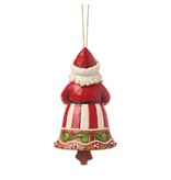 Jim Shore Gingerbread Santa Bell Hanging Ornament - kersthanger