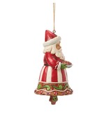 Jim Shore Gingerbread Santa Bell Hanging Ornament - kersthanger