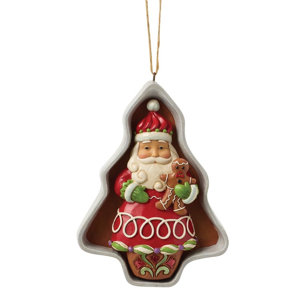 Jim Shore Gingerbread Cookie Cutter Santa Hanging Ornament - kersthanger