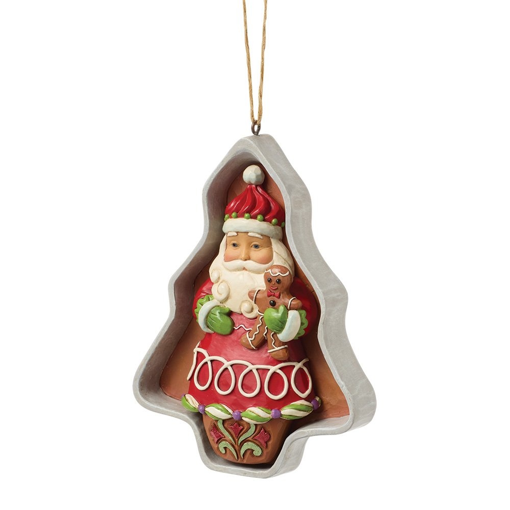 Jim Shore Gingerbread Cookie Cutter Santa Hanging Ornament - kersthanger