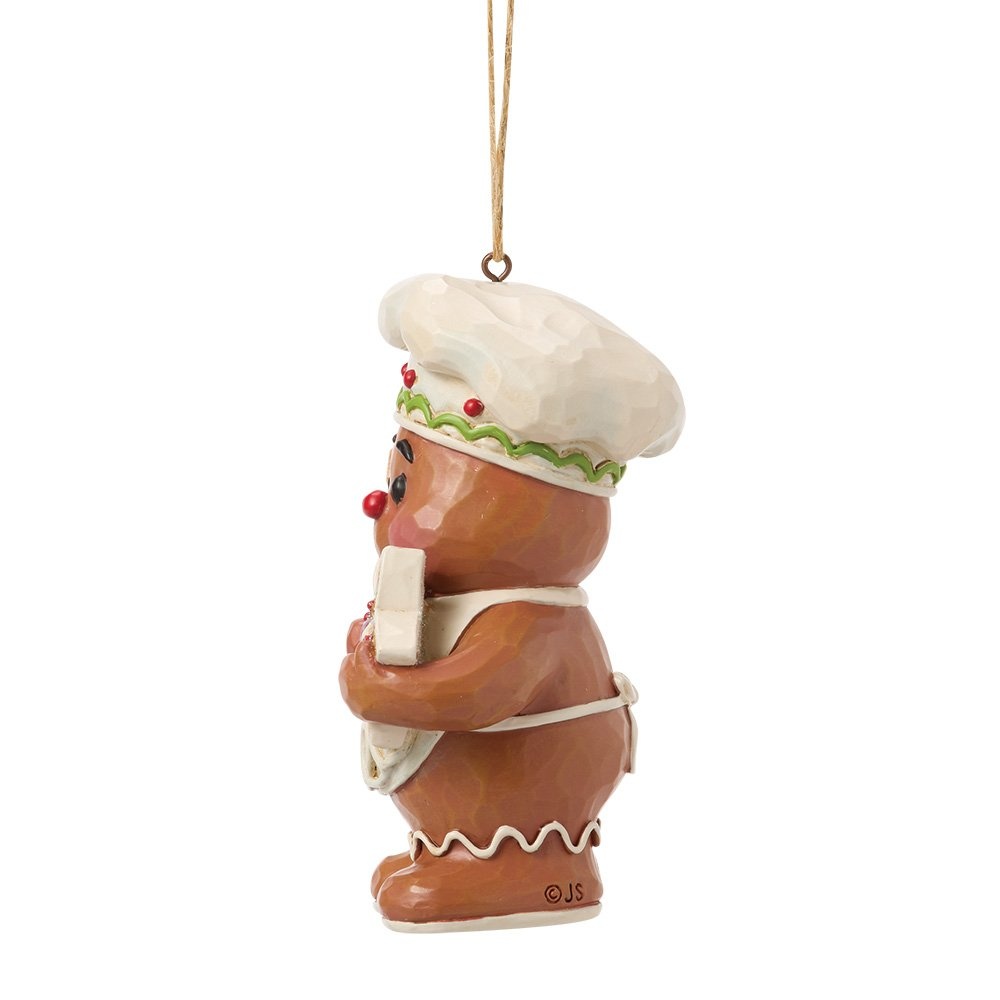 Jim Shore Gingerbread Jolly Character with Cookies Hanging Ornament - kersthanger