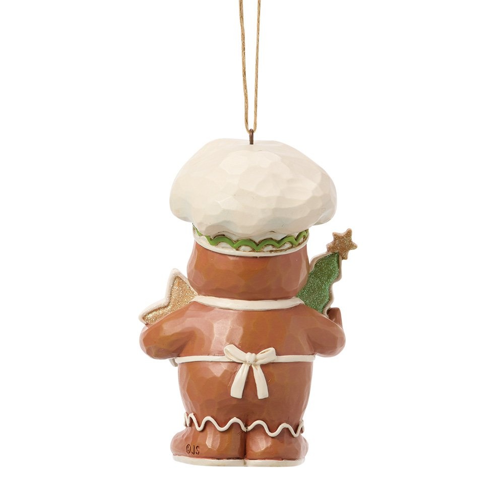 Jim Shore Gingerbread Jolly Character with Cookies Hanging Ornament - kersthanger