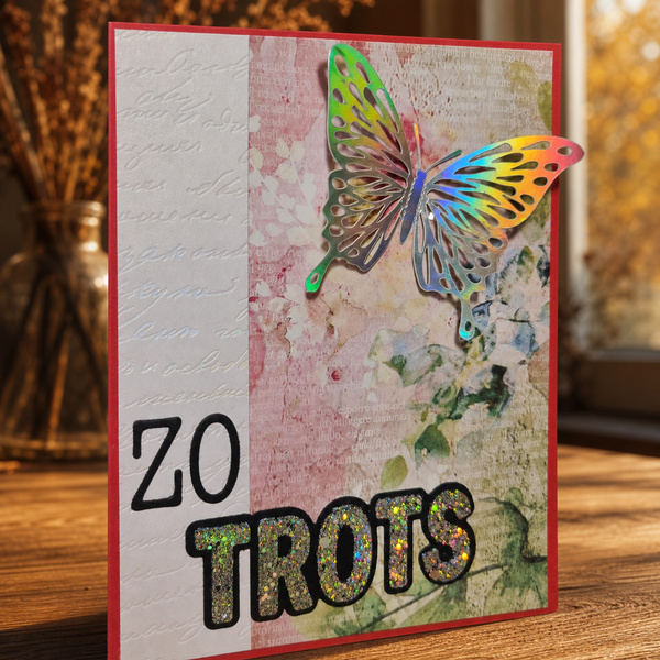 Wenskaart - Zo trots met holo-vlinder