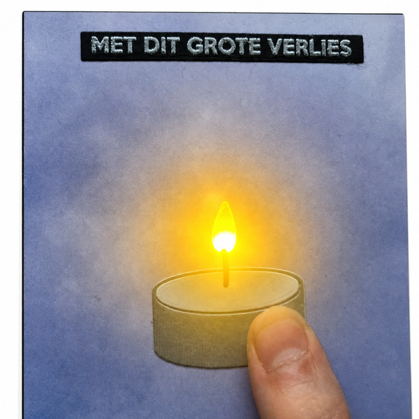 Wenskaart - Gecondoleerd (met echt lichtje)