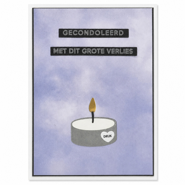 Wenskaart - Gecondoleerd (met echt lichtje)