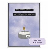 Wenskaart - Gecondoleerd (met echt lichtje)