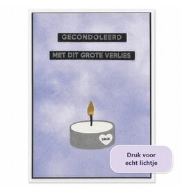 Kaart - Gecondoleerd (met echt lichtje)