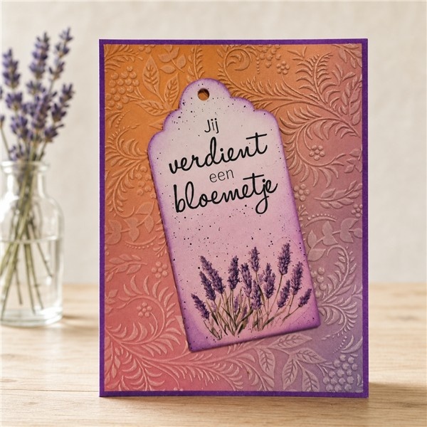Wenskaart – Jij verdient een bloemetje (lavendel)