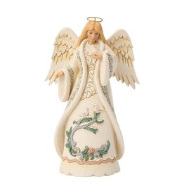 White Woodland Angel with Dove
