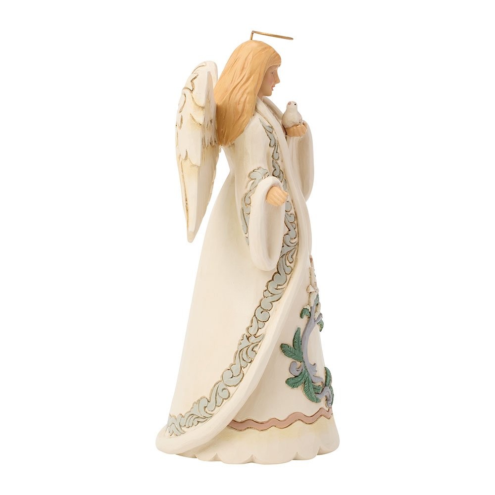 Jim Shore White Woodland Angel with Dove