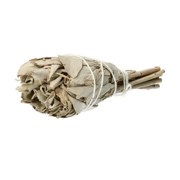 Smudgestick witte salie 10 cm - set van 3