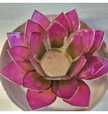 Lotus kaarshouder - groen/roze (gevallen engeltje)