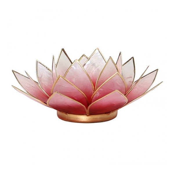 Lotus kaarshouder - roodroze (gevallen engeltje)