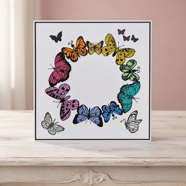 Wenskaart - Regenboog vlinders