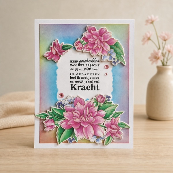 Wenskaart - Ik ben geschrokken (bloemen)