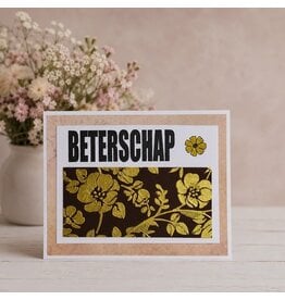 Kaart - beterschap (gouden bloemen)