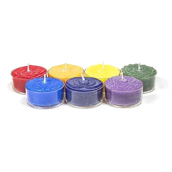Chakra geurtheelichtjes – set van 7