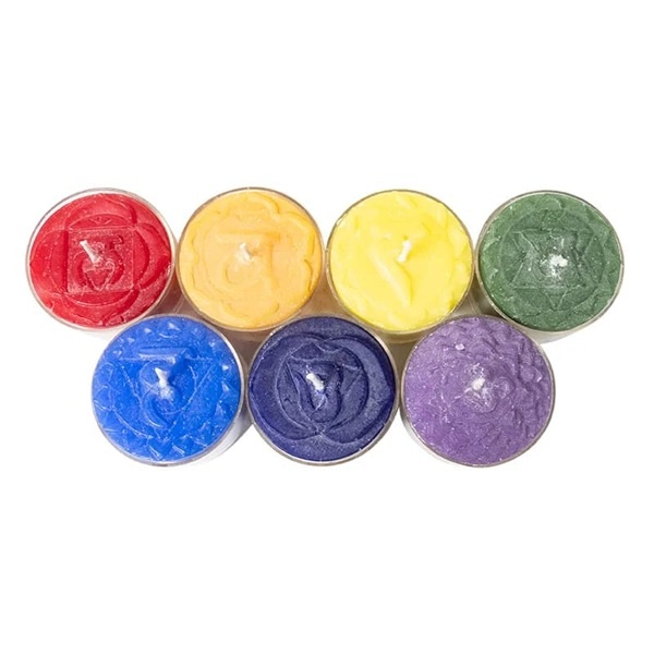 Chakra geurtheelichtjes – set van 7