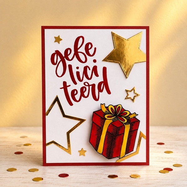 Wenskaart - Gefeliciteerd (bewegend cadeautje)