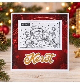 Kerstkaart Fijne Kerst - zelf in te kleuren