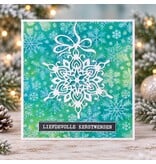 Handgemaakte kerstkaart Liefdevolle kerstwensen met sneeuwsterge kerstdagen en een kleurrijk nieuwjaar - Copy