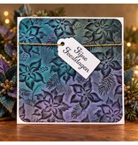 Handgemaakte kerstkaart Fijne feestdagen kleurrijke kerststerren
