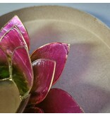 Lotus kaarshouder - groen/roze (gevallen engeltje) - B