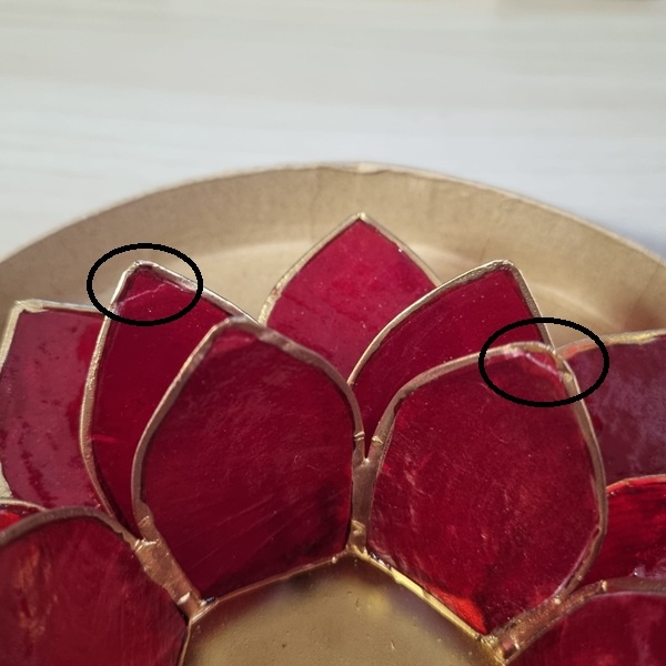 Lotus kaarshouder - rood (gevallen engeltje) - C