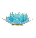 Lotus kaarshouder - aquamarijn  (gevallen engeltje)
