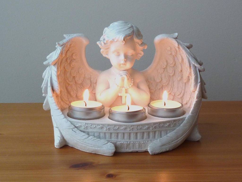 Cherubijn theelichthouder 3-voudig
