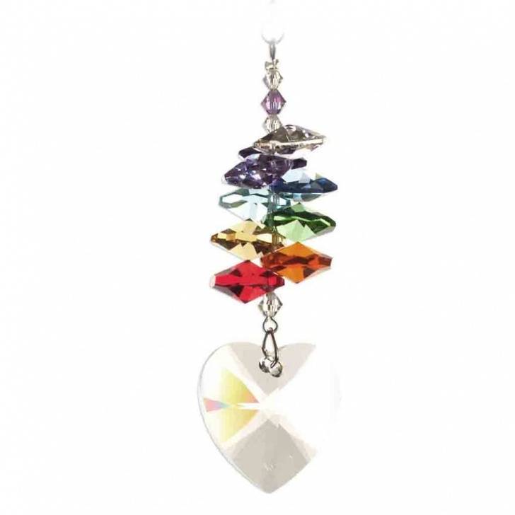 Suncatcher hart van kristal (regenboog)