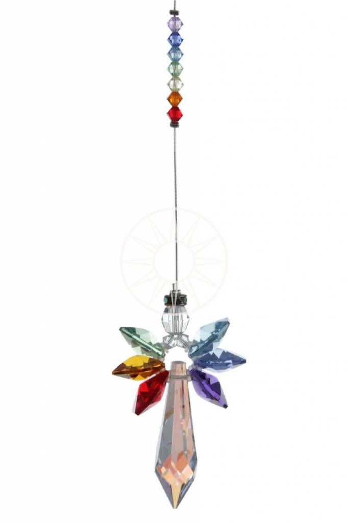 Suncatcher stralende engel van kristal (regenboog)