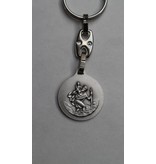 Sleutelhanger Christoffel "Kom goed thuis" met rand