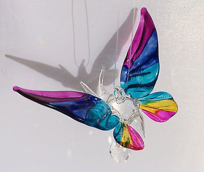Suncatcher vlinder van glas en kristal (tropisch)