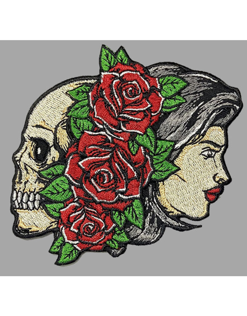 Badgeboy Two face with flowers patch
