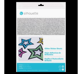 Silhouette Stickervellen - Zilver Glitter Silhouette Stickervellen - Zilver Glitter