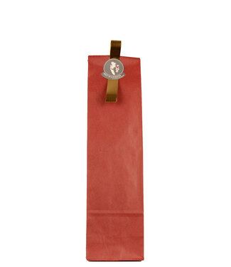 Papieren geschenkzak - Bordeaux - 1 fles