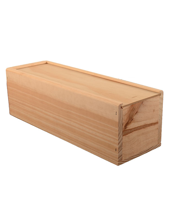 Houten Kist met Schuifdeksel voor 1 fles