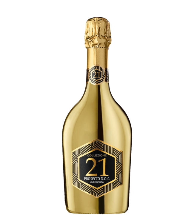 Prosecco DOC Extra Dry, Selezione 21, Gold Bottle - Goud