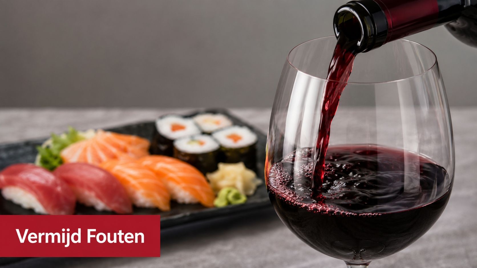 rode wijn met sushi