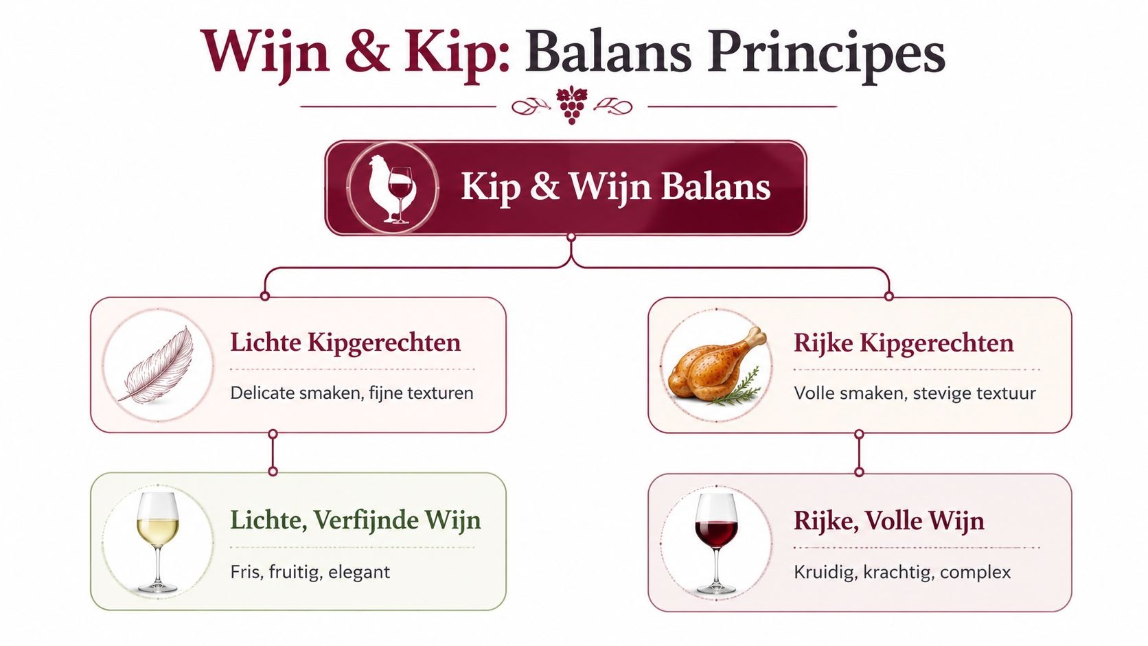 wijn en kip balans goed uitgelegd